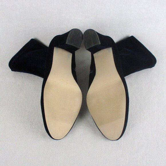 Madden Girl Dark Blue Velvet Booties Ankle Boots High Heel Size 7.5 Fantaysa - Picture 4 of 7